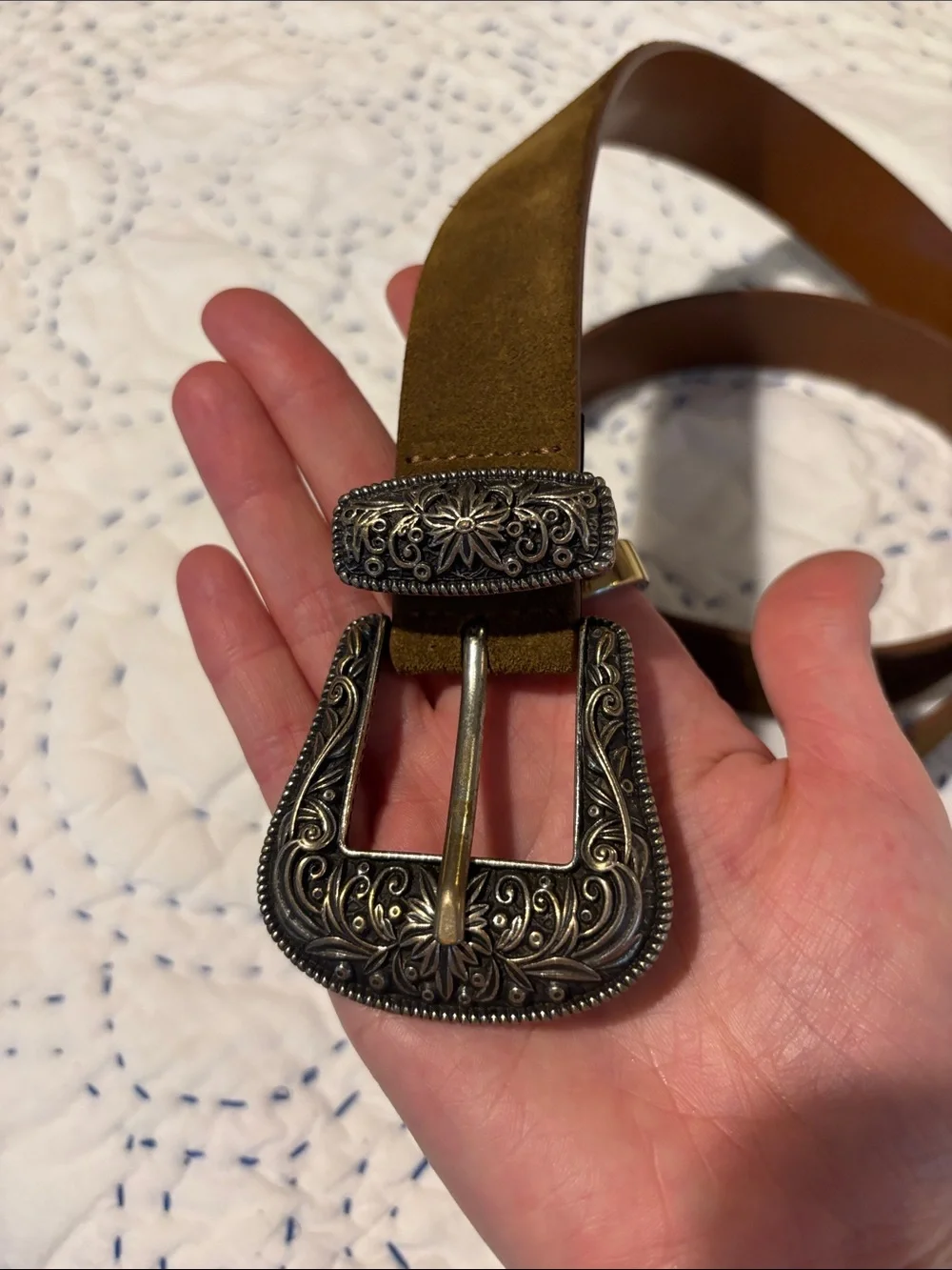 The Kooples Brown Suede Belt with Buckle
